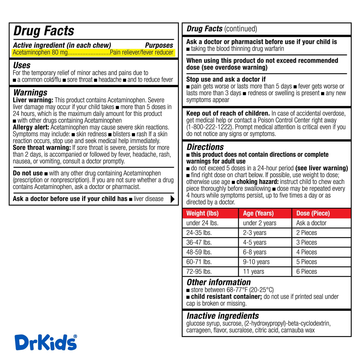 DrKids Children's Pain + Fever Gummy Bites