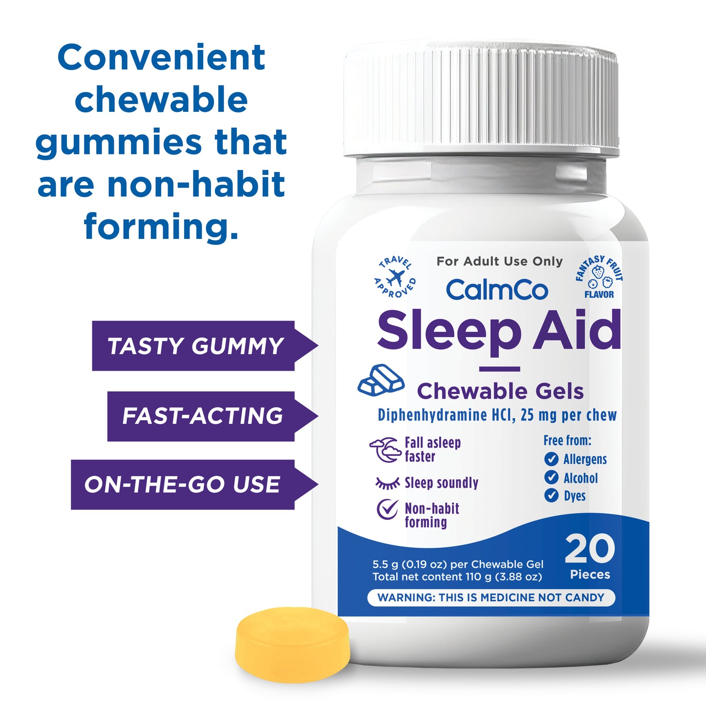 Sleep Aid Chewable Gels 20 Count