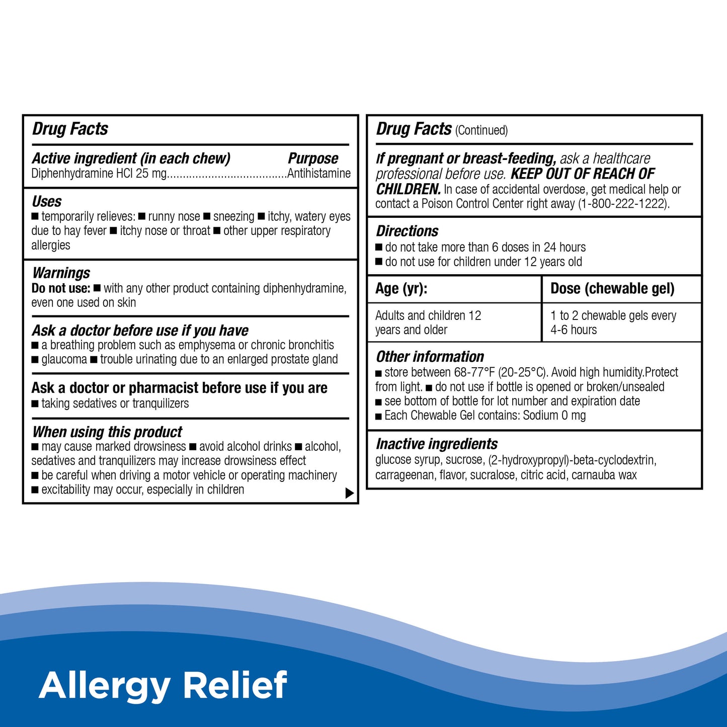Allergy Relief Chewable Gels (Mixed Berry)