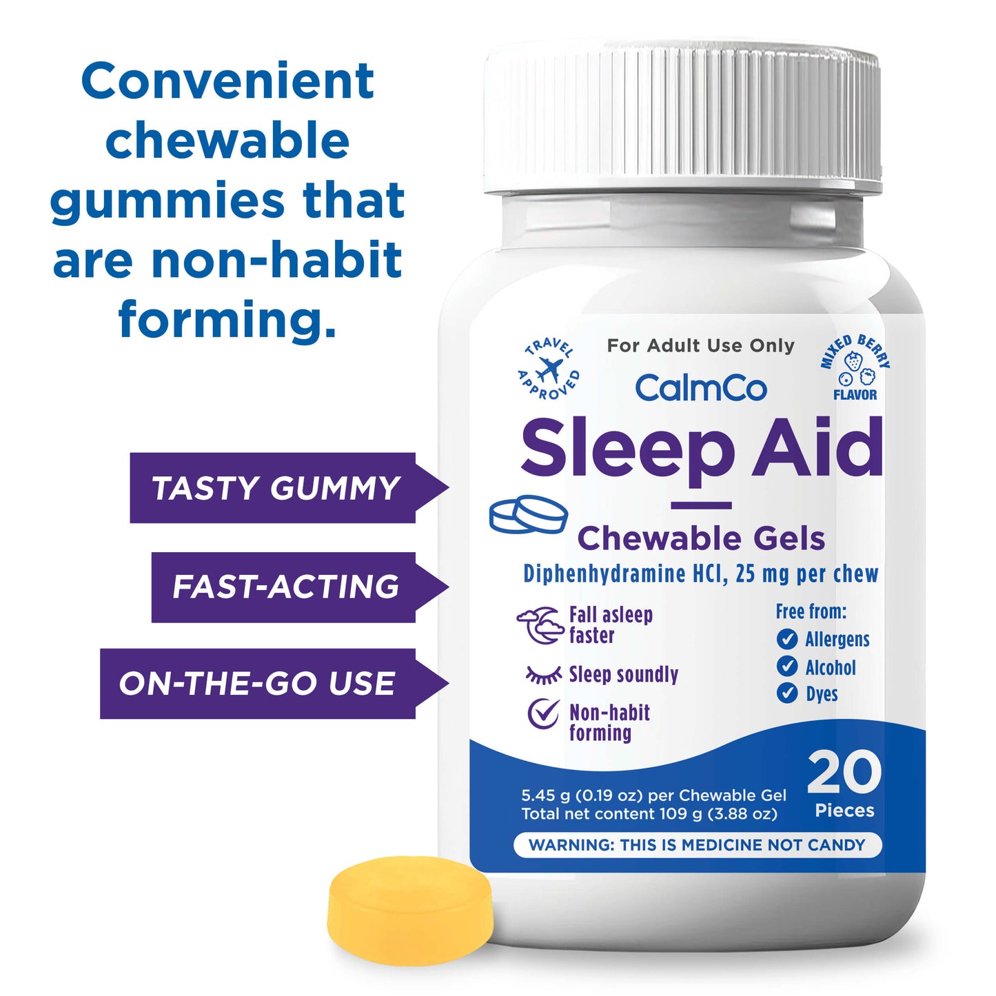 Sleep Aid Chewable Gels (Mixed Berry)