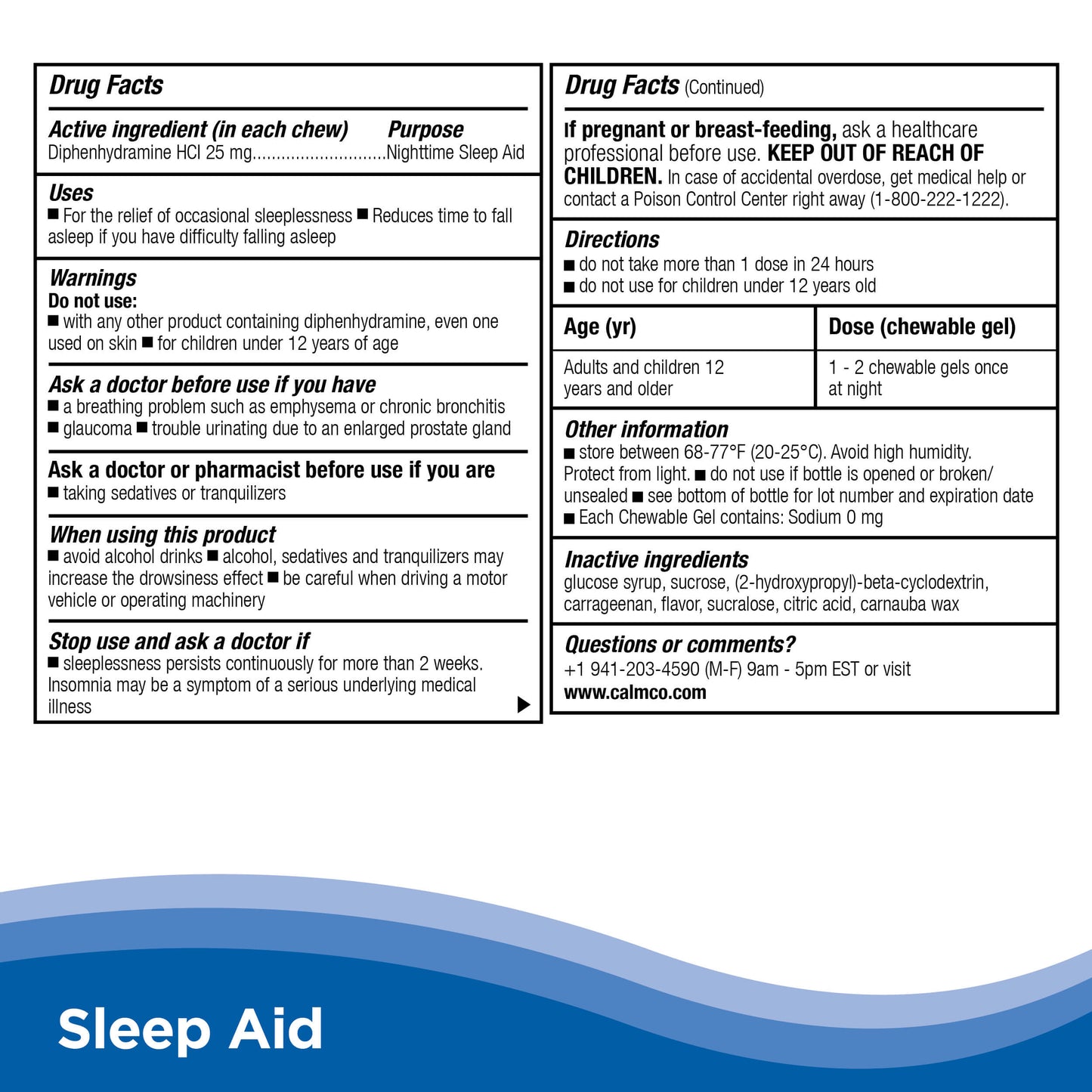 Sleep Aid Chewable Gels (Mixed Berry)