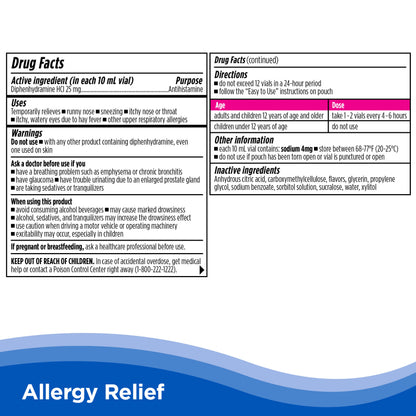 Allergy Relief Single-Use Vials (Mixed Berry)