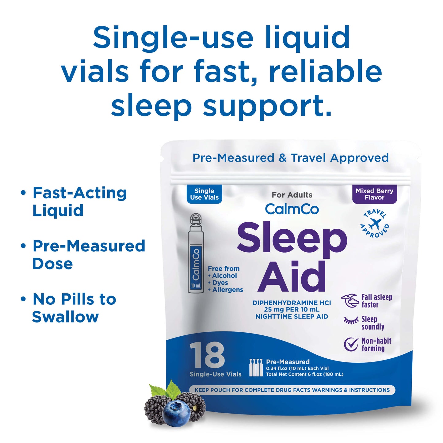 Sleep Aid Single-Use Vials (Mixed Berry)