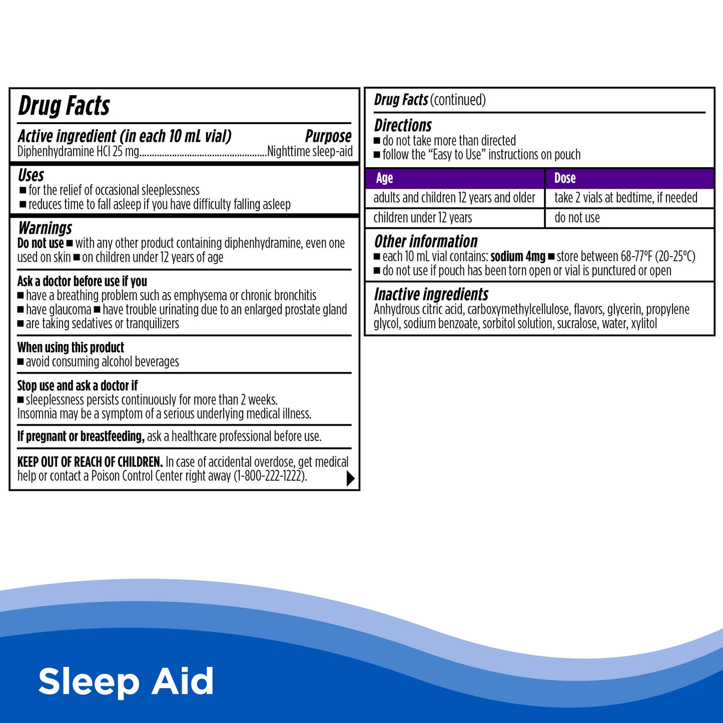 Sleep Aid Single-Use Vials (Mixed Berry)