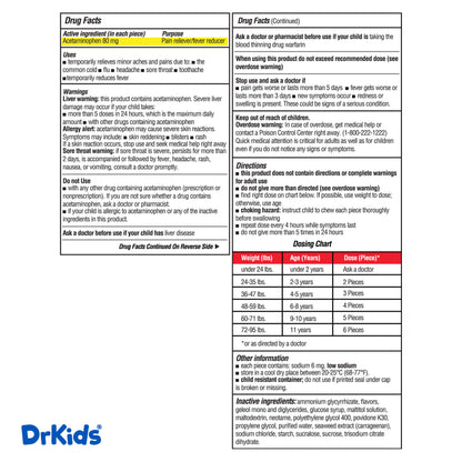 DrKids Children's Pain & Fever Gummy Bites (Orange Vanilla)
