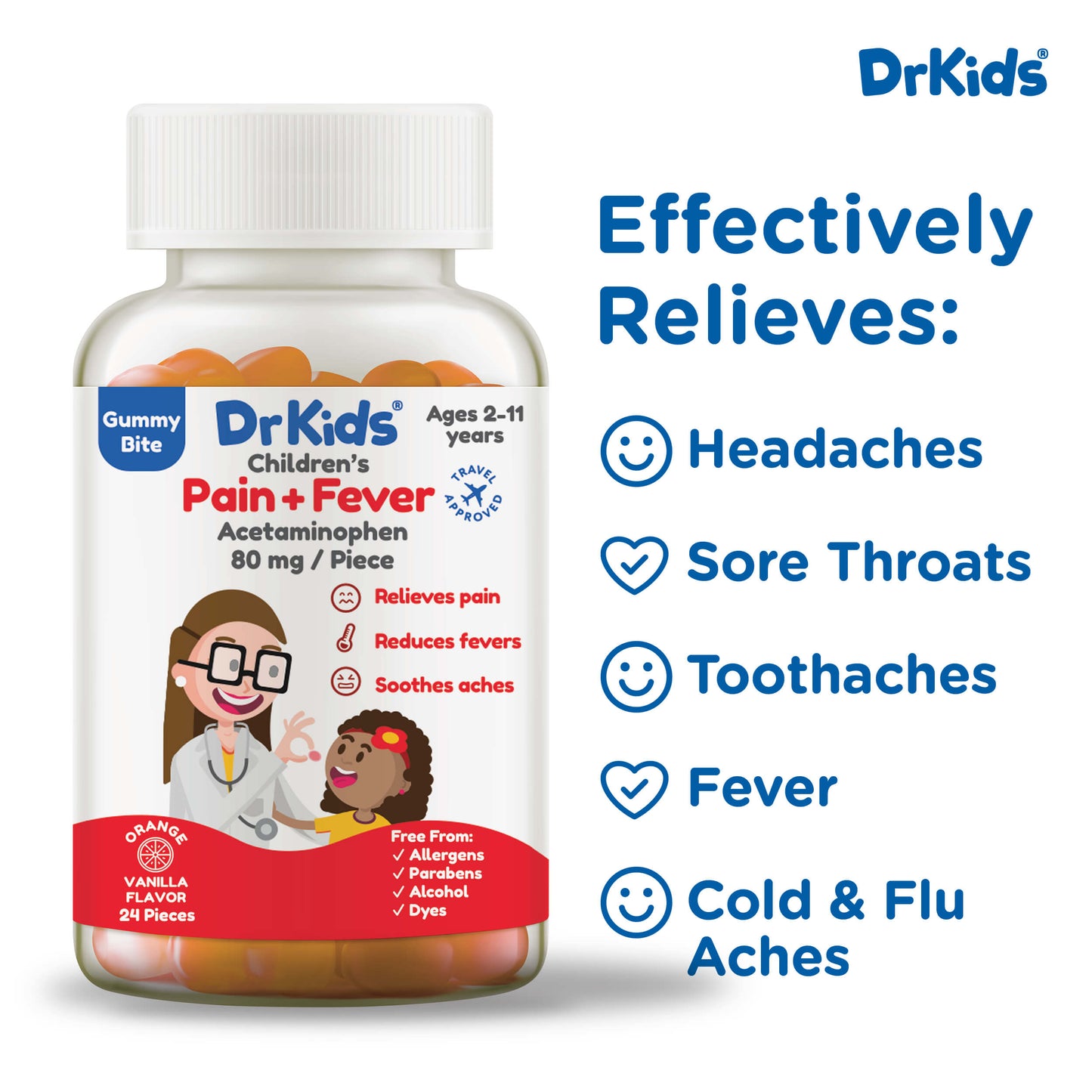 DrKids Children's Pain + Fever Gummy Bites